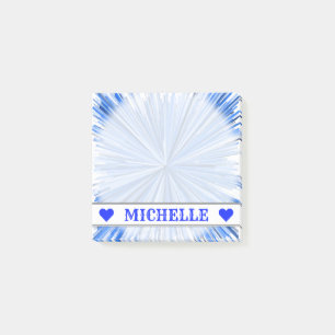 Customisable Name - Blue Line Burst Pattern Notes