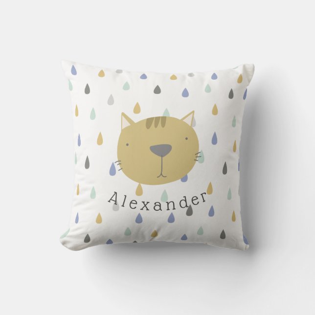 Customisable Name Cute Cat Cushion (Front)