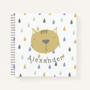 Customisable Name Cute Cat Notebook