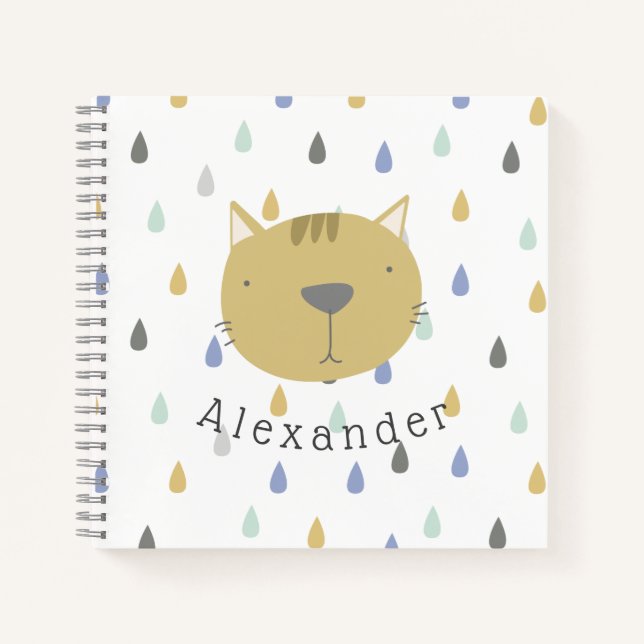 Customisable Name Cute Cat Notebook (Front)