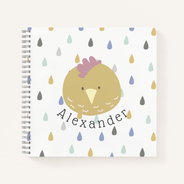 Customisable Name Cute Chick Notebook (Front)