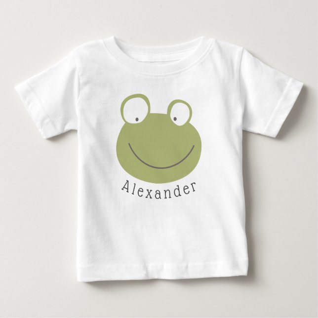 Customisable Name Cute Frog Baby T-Shirt (Front)