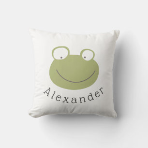 Customisable Name Cute Frog Cushion