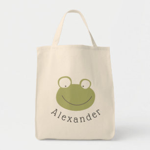 Customisable Name Cute Frog Tote Bag