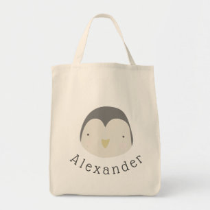 Customisable Name Cute Penguin Tote Bag