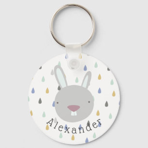 Customisable Name Cute Rabbit Key Ring