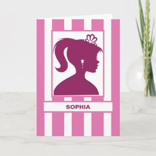 Customisable Name Girl Birthday with Doll Head Card