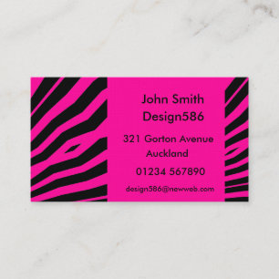 Customisable name Hot Pink zebra print Business Card