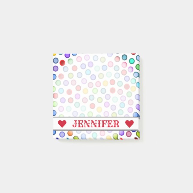 Customisable Name - Many Colourful Circles Notes (Front)
