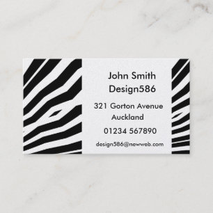 Customisable name Metallic zebra print Business Card