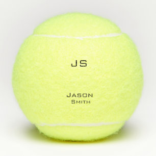Customisable name, minimalistic initials tennis balls