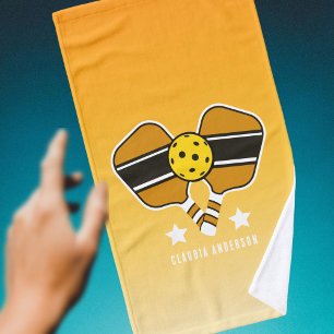 Customisable Name Mustard Pickleball Paddle Hand Towel