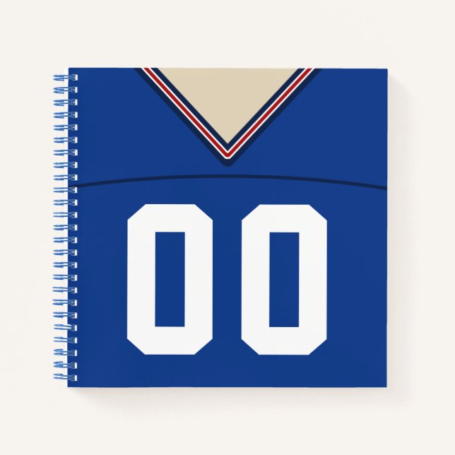 Customisable Name & Number Football Jersey Notebook (Front)