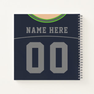 Customisable Name & Number Football Jersey  Notebook