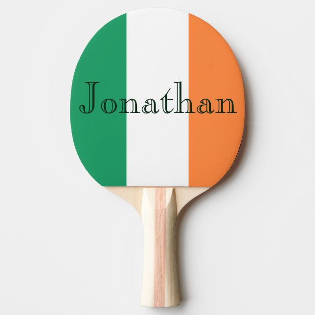 Customisable Name on Irish Flag ppcnt Ping Pong Paddle (Front)