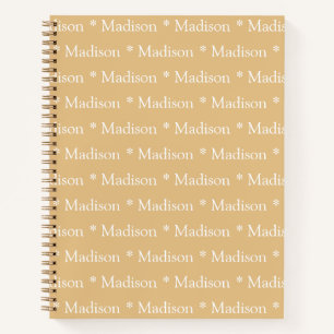 Customisable name pattern camel white recipe notebook