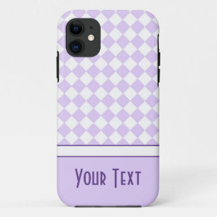 Customisable Name Purple Diamond Chequered iPhone 11 Case