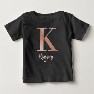 Customisable name rose gold letter K Baby T-Shirt