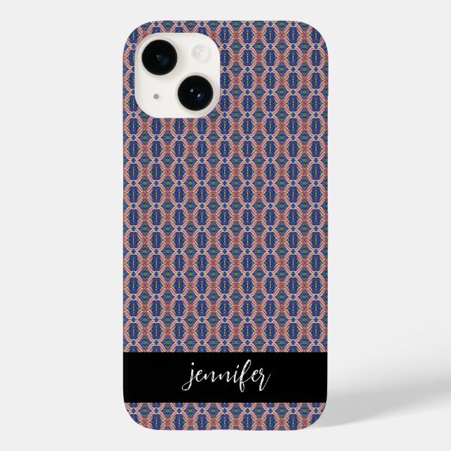 Customisable name Seamless colourful pattern Case-Mate iPhone Case (Back)