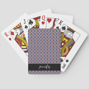 Customisable name Seamless colourful pattern Playing Cards