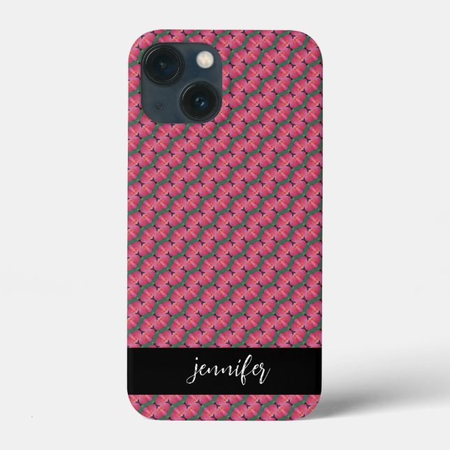 Customisable name Seamless floral pattern Case-Mate iPhone Case (Back)