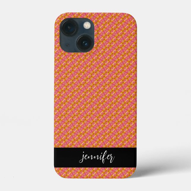 Customisable name Seamless floral pattern Case-Mate iPhone Case (Back)