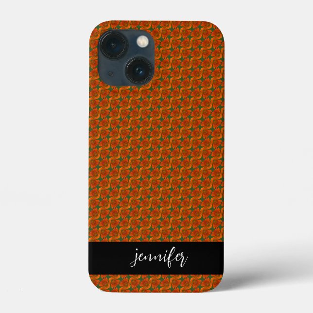 Customisable name Seamless floral pattern Case-Mate iPhone Case (Back)