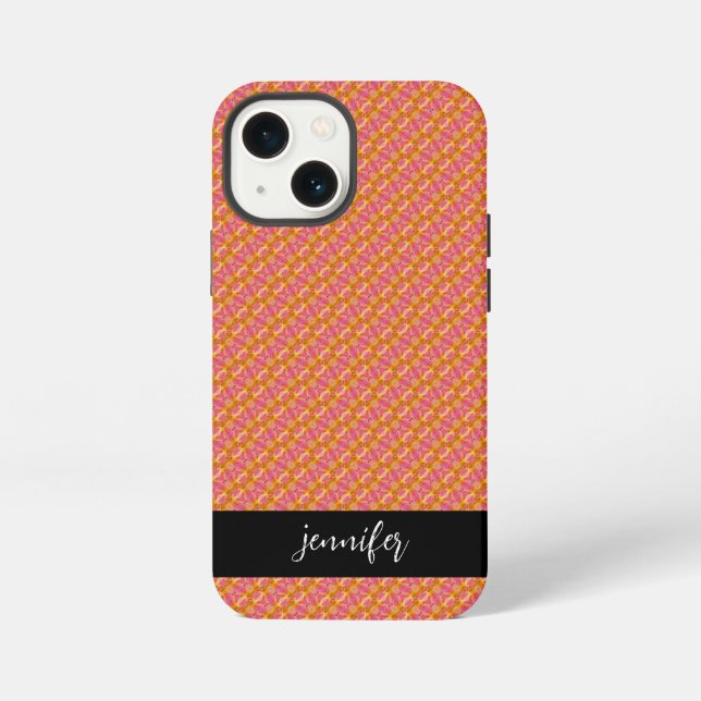 Customisable name Seamless floral pattern iPhone Case (Back)