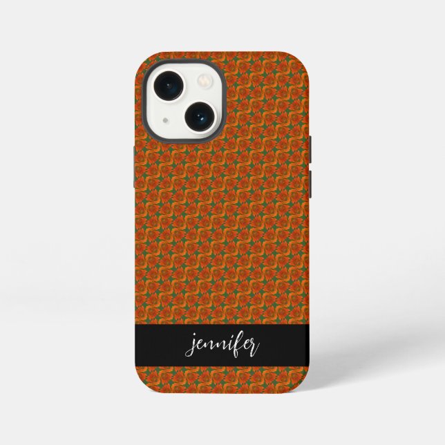Customisable name Seamless floral pattern iPhone Case (Back)