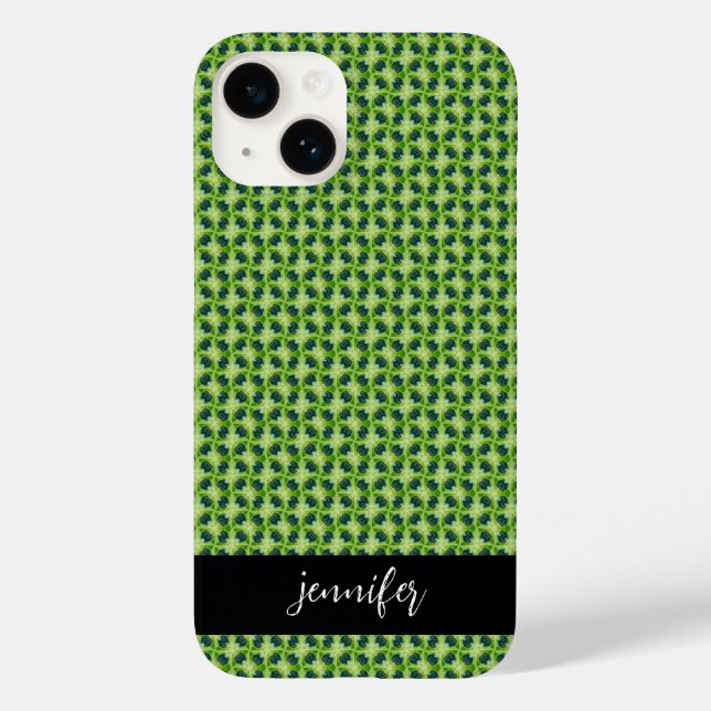 Customisable name Seamless green grass pattern Case-Mate iPhone Case (Back)