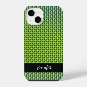 Customisable name Seamless green grass pattern iPhone 14 Case