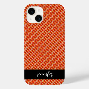 Customisable name Seamless orange pattern Case-Mate iPhone 14 Case