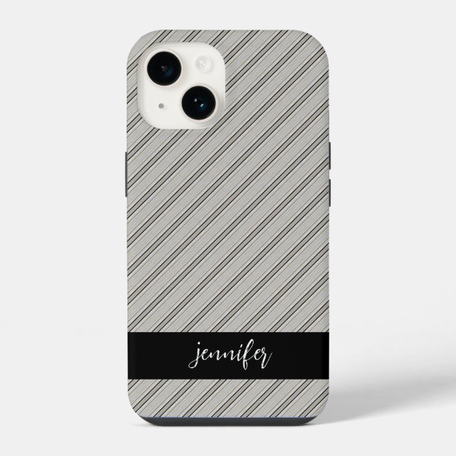 Customisable name Seamless wood pattern iPhone Case (Back)