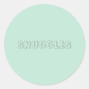 Customisable name "Snuggles" seafoam mint green Classic Round Sticker