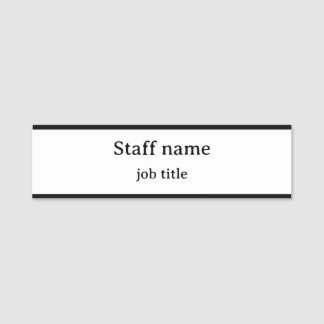 Customisable name tag for work