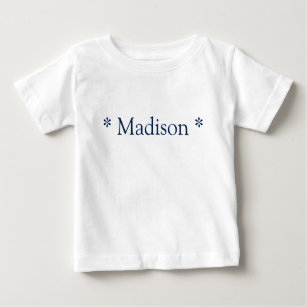 Customisable name text navy blue white baby T-Shirt