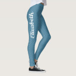 Customisable Name Text Template Womens Modern Leggings<br><div class="desc">Custom Name Text Template Image Logo Womens Personalised Modern Elegant Typography Script Blue Leggings.</div>