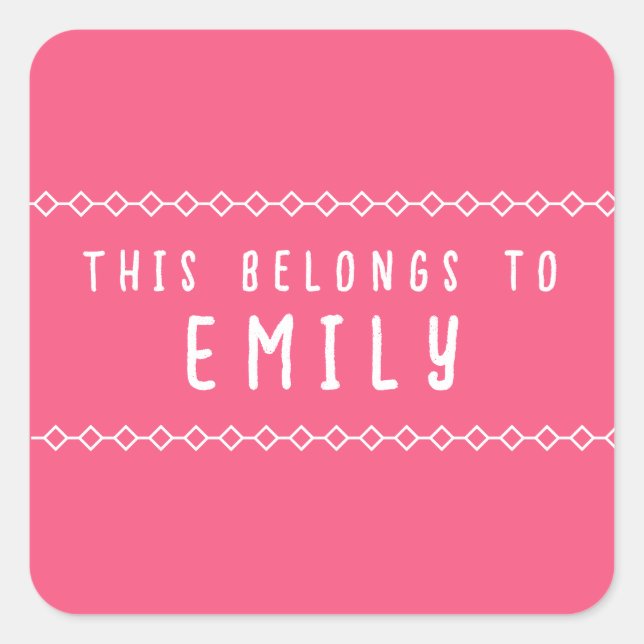 Customisable Name This Belongs to Stickers (Front)