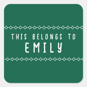 Customisable Name This Belongs to Stickers