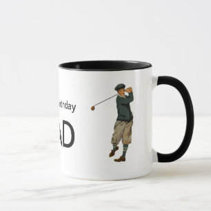 Customisable name Vintage look Golfer Golf Mug
