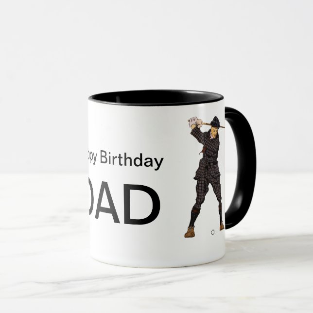 Customisable name Vintage look Golfer Golf  Mug (Front Right)