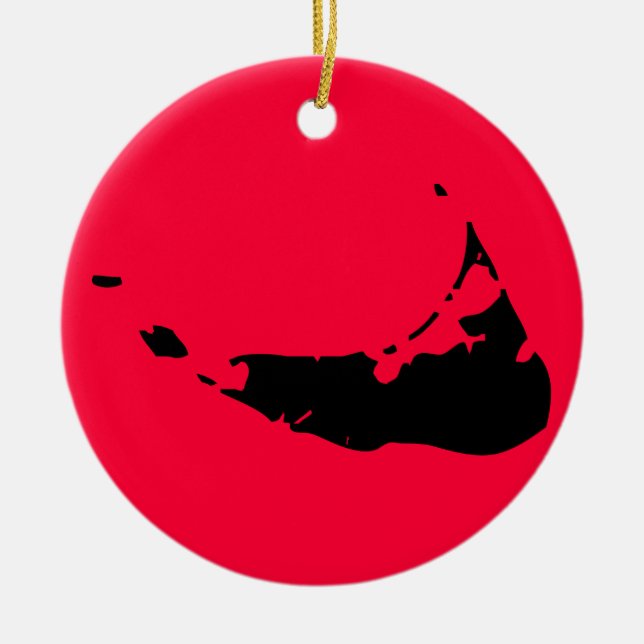Customisable Nantucket Ceramic Tree Decoration (Front)