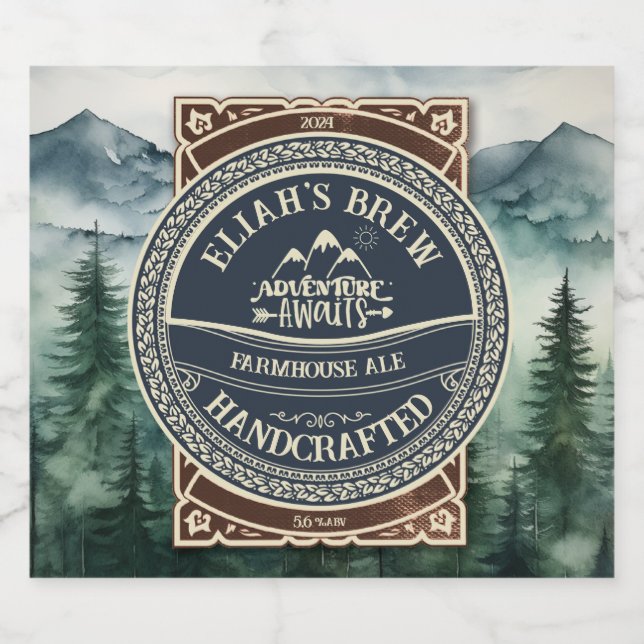 Customisable Nature Outdoors Themed Beer Labels (Single Label)