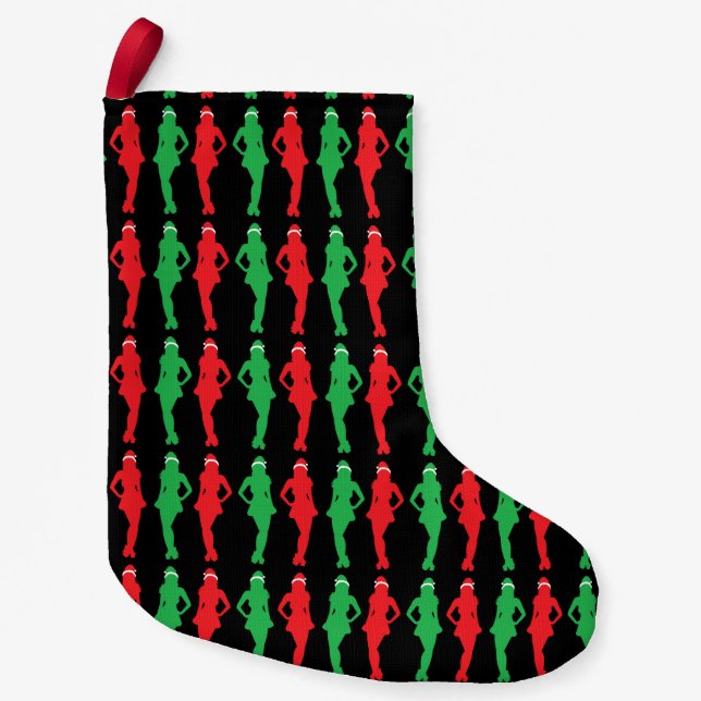 Customisable Naughty Christmas Elves Small Christmas Stocking (Front)