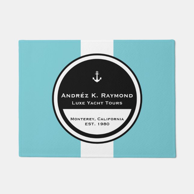 Customisable Nautical Anchor Circle Doormat (Front)