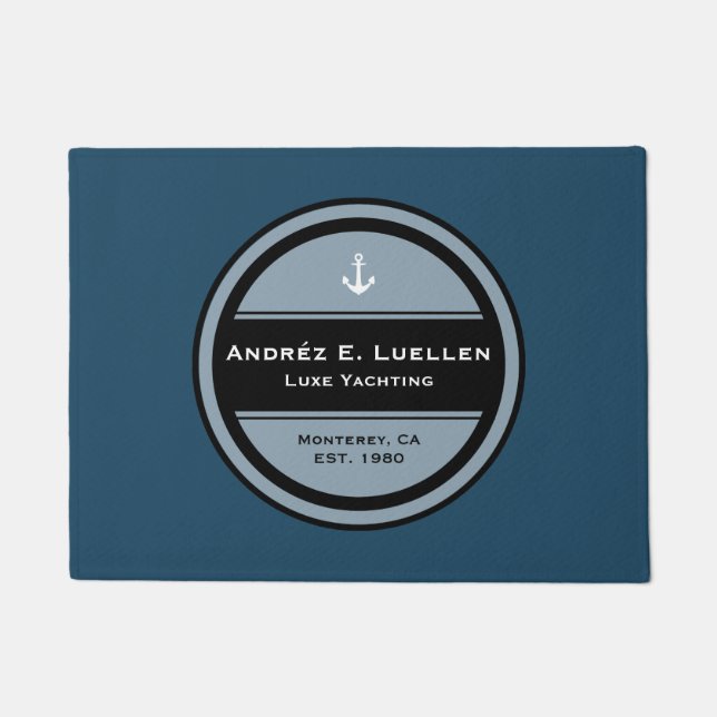 Customisable Nautical Anchor Circle Doormat (Front)
