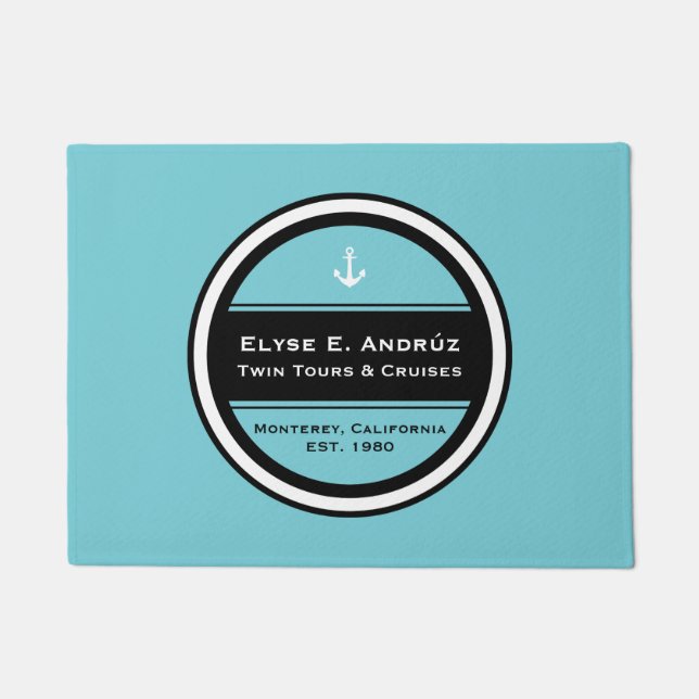 Customisable Nautical Anchor Circle Doormat (Front)
