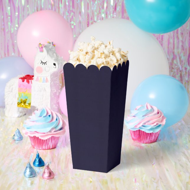 Customisable Navy Blue Simple Attractive Popcorn Favour Box (Party)