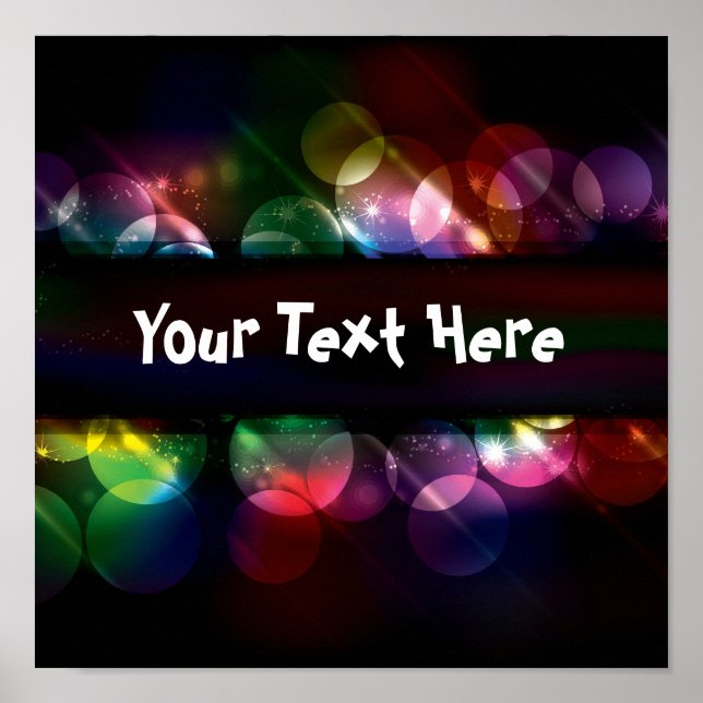 Customisable neon circle light effect background poster (Front)