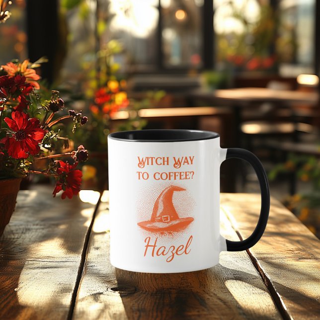 Customisable Neon Halloween - Orange Witch Hat Mug (Creator Uploaded)